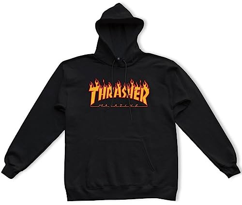 Thrasher Flame Logo Hoodie Black Medium