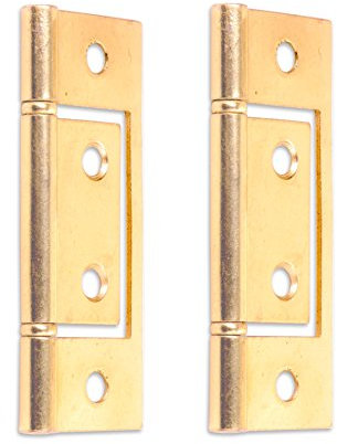 5 Pairs of 76mm Brass Flush Hinges