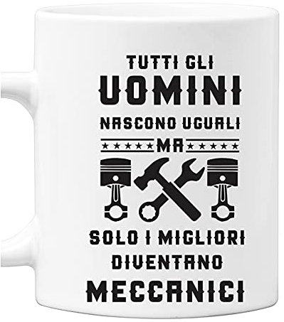 bubbleshirt Tazza Mestieri - tutti gli uomini nascono uguali ma solo i migliori diventano meccanici - idea regalo compleanno Mug in ceramica 11oz
