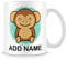 MUGGZ Monkey Mug - Personalised Cup with Name - Gift for Kids – Custom Funny Coffee Mug – Unique Gift for Friends & Family