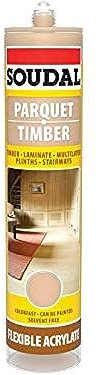 Soudal Parquet Flexible Joint Sealant 300ml Laminate Wooden Floor Sealer Medium Oak