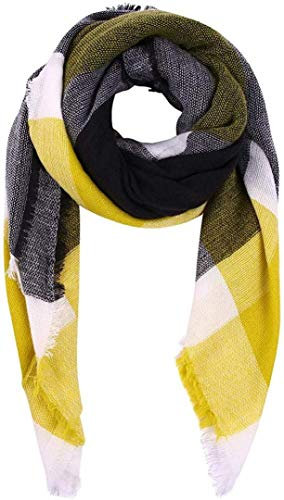Boolavard Plaid Cashmere Feel Klassischer Weicher Luxuriöser Winterschal für Männer und Frauen (Grau)
