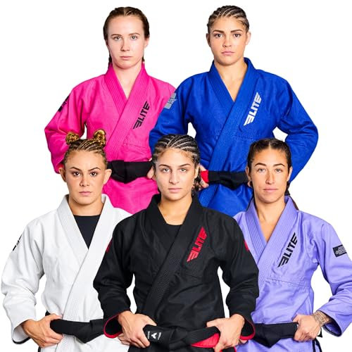 Elite Sports Ultraleichter Damen-BJJ GI – IBJJF Jiu-Jitsu GI für Mädchen und Frauen (siehe spezielle Größenleitfaden), Blau, 4