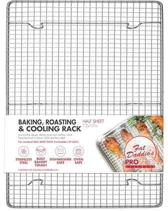 Fat Daddio's CR-HALF Stainless Steel Cooling & Baking Rack, 12 x 17 Inch