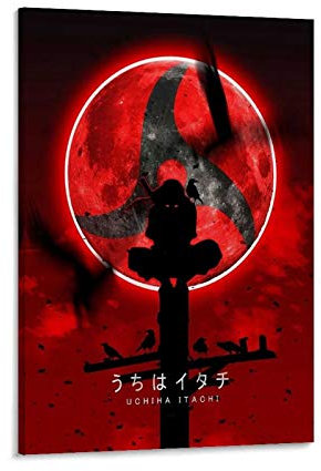 GUCII Uchiha Itachi Displate Poster dekorative Malerei Leinwand Wandkunst Wohnzimmer Poster Schlafzimmer Malerei 16x24inch(40x60cm)