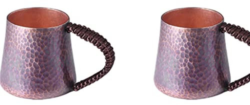 Tazas De Cafe Bonitas, Taza De Café De Pared Gruesa De Cobre Conjunto De 2, Tazas De Té De Metal, Taza De Cafe Personalizada, Accesorios De Barras, Conjuntos De Regalo, 7Oz/200Ml