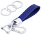 Wisdompro Schlüsselanhänger Auto, Schlüsselanhänger Leder mit 1 D-Ring, 1 Schraubendreher, 3 Schlüsselring, Keychain für Männer/Frauen sind Geschenke für Familie, Freunde (Blau)
