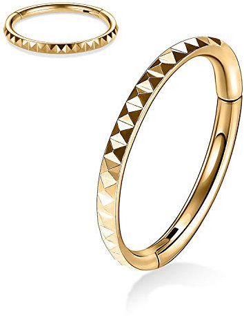 AROWRO 16G Nasenring Hoop 6mm Septum Schmuck Knorpelohrring Hoop Gold Helix Tragus Rook Piercing Schmuck Chirurgenstahl Helix Tragus Rook Ohrringe Kleine Creolen für Frauen