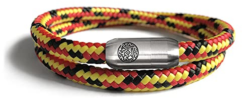 Wanderlet UEFA WM Fußball Damen Herren Armband - Segeltau Handgefertigt Surferarmband - 6 mm Doppelt