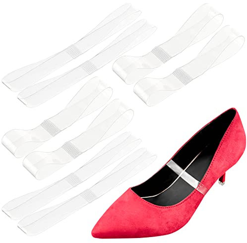 GORGECRAFT 10 Paia 2 Taglie Cinghie per Scarpe Invisibili In Silicone Trasparente Cinturino per Scarpe con Tacco Alto Staccabile Lacci per Scarpe Elastici Lacci per Scarpe Tacchi Alti Accessori di
