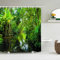HSFFBHFBH Tropischer Regenwald-Duschvorhang, Dschungel, grüne Bäume, Pflanzen, Fluss, Landschaft, Natur, Landschaft, Badezimmer, Dekoration, Badvorhang 182x274cm/72x108in(WxH)