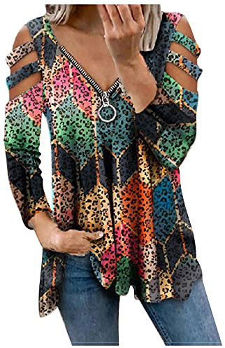 Kojooin Damenpullover Langarm Demonia Shaker Winterjacke Gelb Damen Outwear Jacke Damen Bluse mit Schleife Pullover Rückenfrei Damen Hoodie Anker Umstandsmode Sommer