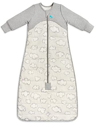 Love To Dream Schlafsack, 6-18 Monate, integrierte Steppdecke für kühle Temperaturen (16-20°C), statt Bettdecke, Baby Sleeping Bag, Babyschlafsack, Grau