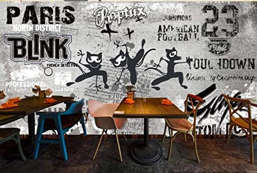 Graffiti Schwarz-Weiß-Graffiti-Vlies-Tapete Moderne Wanddekoration Design-Tapete Wandtapete Wanddekoration 3d Tapete Wanddekoration fototapete wandbild Schlafzimmer Wohnzimmer-150cm×105cm