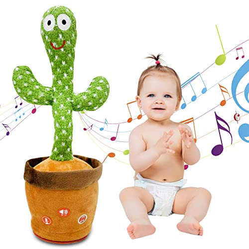 Ava's Toys Tanzender Kaktus – Lautstärkeregelung, Sprachrekorder für Babys – sprechendes und singendes Plüschtier – Lern- und Lernspielzeug