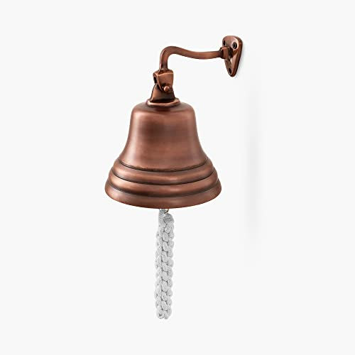 Assorted Collections Wall Mounted Bell | Last Orders Bell with Rope Pull | Ideal for Home Bar, Pub, Reception | Classic Nautical Decor | Crisp, Loud Sound | Copper Bell Premium Bar Accessory 10