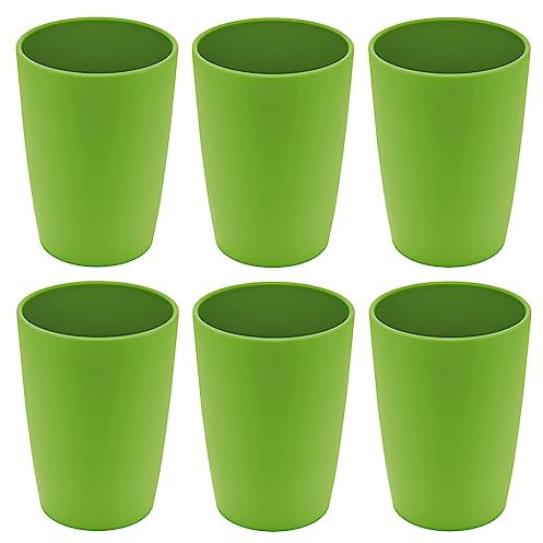 Magu 6er Set Natur-Design Trinkbecher Grün ca. 310 ml aus einem Polymer aus natürlichen Materialien Mehrwegbecher Partybecher