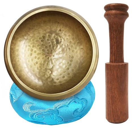 Tibetan Singing Bowl Set – Handmade Meditation Bowl for Mindfulness, Sound Healing, Yoga, Chakra Balancing, and Stress Relief – Includes Cushion & Mallet – Spiritual Gift.