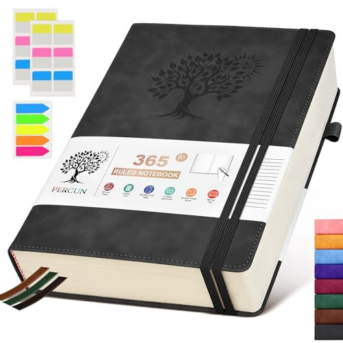 B5 Lined Journal Notebook - 365 Page Large Leather Journals for Writing Women & Men,Hardcover Notebook with 100Gsm Thick Pages,Daily Diary for Travel, Work,School,Note Taking,College Ruled (7.6 x