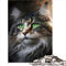 Puzzles für Grüne Augen, Maine Coon, 1000 Teile, Puzzle für Erwachsene, Holzpuzzle für Erwachsene, Familie, Präzisionsschnitt, 1000 Teile, 1000 Teile (50 x 75 cm)