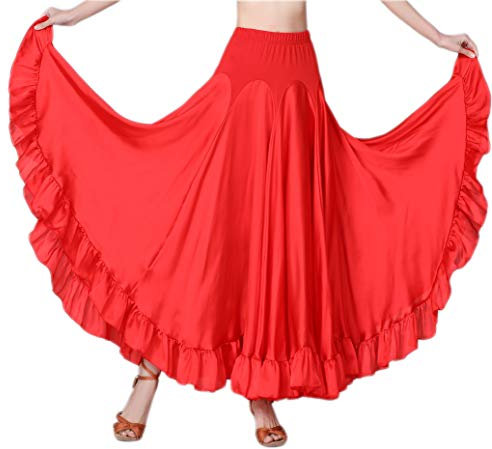 CISMARK Walzer Happy Dance Ballsaal Lange Halloween Party Kostüme Röcke 56Rot, Einheitsgrösse