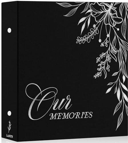 Lanpn Fotoalbum 10x15 600 Taschen, OURMEMORIES Groß Kapazität Leinen Einstecken Einsteckalbum für vertikal und horizontal Bilder Fotos (Schwarz)