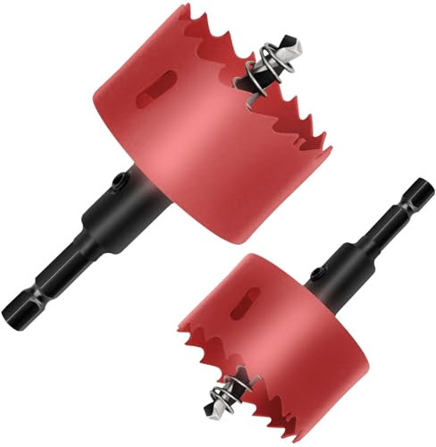 2 piezas Sierra de Corona 60mm 80mm Sierra Perforadora Redonda Bimetálica, Fresadora para Madera, Plásticos, Yeso, Placa de Hierro, Placa Acrílica