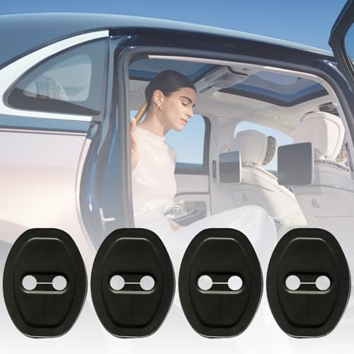 4 Stück Schutz Für Türverriegelung Auto,Auto Türschloss Abdeckung Protector,Silikon Türschloss Schutzabdeckung,Universeller Auto-Innenraum Autozubehör,Für Türgriff Schutz Auto (Schwarz)