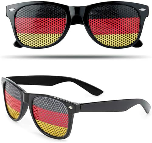 XBFOCNH 2 Stück Deutschland Sonnenbrille | Deutschland Fanartikel | Olympia 2024 Fanartikel | Fan Sonnenbrille | Deutschland Fanartikel Pack | Deutschland Fanbrille | Olympia Deutschland
