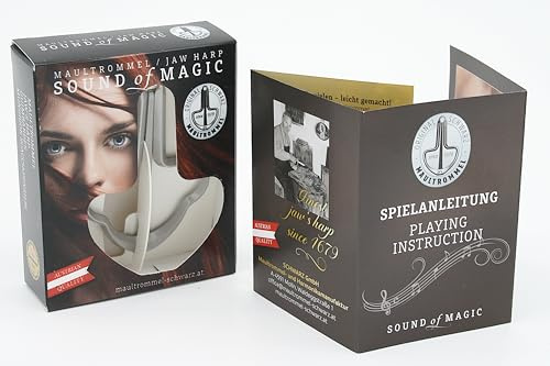 Maultrommel Mundtrommel Geschenkset Schwarz Österreich Jaw Harp mit Anleitung (Nr.15 (92mm) Eichel)