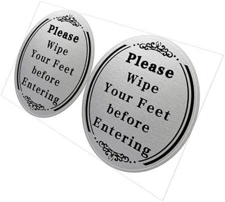 VOSAREA 2pcs Please Wipe Your Feet Before Entering Adhesive Decal for Entryway Gym to Apply Oil-Resistant Wall Sticker Reminder Sign
