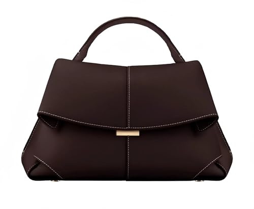 BQWXIEC Leder-Handtasche für Damen, Hobo-Tasche, echtes Leder, luxuriöse Designer-Umhängetasche, Ebenholz, Einheitsgröße