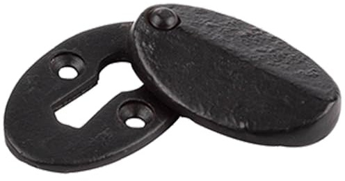 Elegant Black Oval Covered Escutcheon 50x31x9mm for Doors - Key Hole Cover