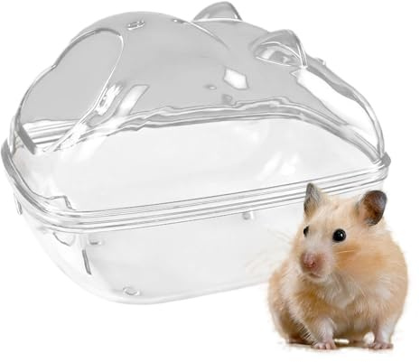 ZHUMCCY Hamster Sandbad Container, Transparent Hamster Toilette Kleintiere Badewanne Box für Körperreinigung, Chinchilla Badezimmer Container