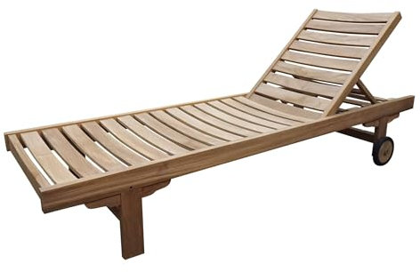 BANABA - lettino con ruote in teak