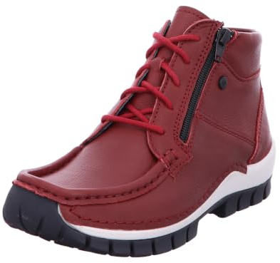 Wolky Boost Bootie 0474030-553, Tresor - Glattleder, Cherry red (rot), Schnürung u. Reißverschl. Rot
