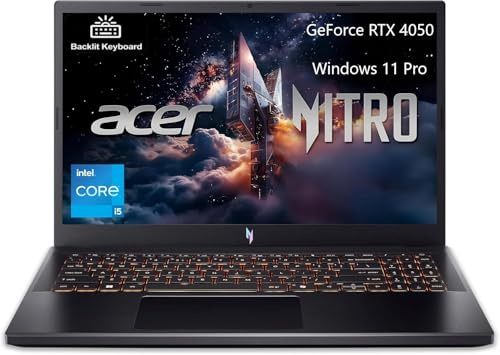 acer Nitro V 15,6 FHD IPS 165Hz Gaming Laptop, Intel Core i5-13420H, GeForce RTX 4050, 16GB RAM 1TB SSD, webcam, Wi-Fi, tastiera retroilluminata, 128gb 9H Docking Station, Windows 11 Pro, nero