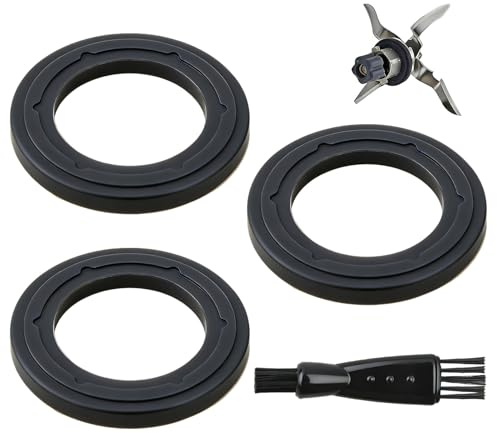 Lot de 3 Joints d'Étanchéité pour Couteau Hachoir Compatible avec Monsieur Cuisine Connect, Smart & Edition Plus - Bague de Rechange en Silicone Étanche pour Robot Culinaire (Gris)