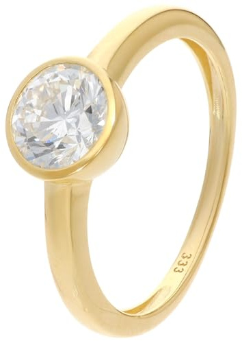 GLIZZ Damenring Gold 333 mit Lab Grown Diamant 1,0 ct. Brillantring GL1472 | zeitloses Schmuckstück für Frauen, elegantes Accessoire