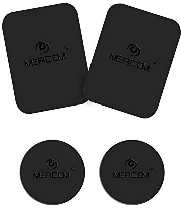 meacom Metallplättchen Set 4 Stück Handy Halterung Metall Plättchen Ersatz 3-Rückseite Magnet KFZ Halterungen Metallplatte Phone Halter Platte für Handy und GPS(2 Rechteck und 2 Runde)