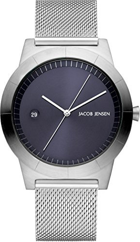 Jacob Jensen Herren Analog Quarz Uhr mit Edelstahl Armband 143