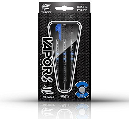 TARGET Vapor 8 Black Steeldart 24g Tungsten, inkl. Satz Empire®™ Flights (24g blau)