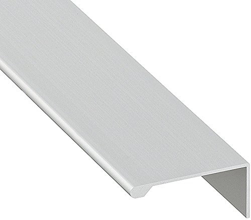 Design Griffleiste Aluminium Möbelgriff Küche Profilleiste kürzbar L-Form - H8100 | Länge 2500 mm | Griff silber eloxiert | MADE IN GERMANY | Schrankgriff zum Schrauben | 1 Stück - Schubladengriff Alu