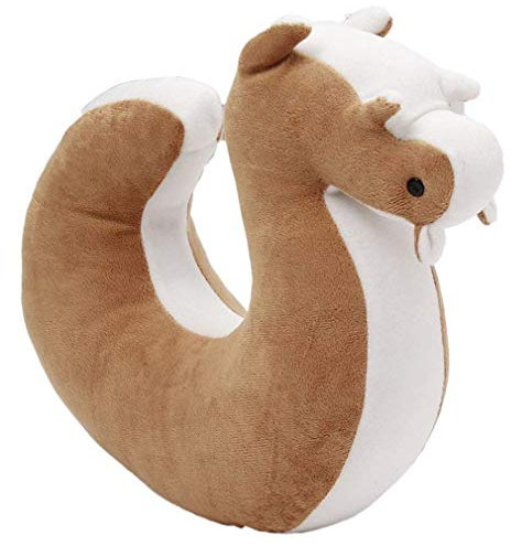 Aeromdale U-Förmigen Eichhörnchen Nackenkissen Büro Reise Kissen (Kaffee) tragbare U-Kissen für die Reise