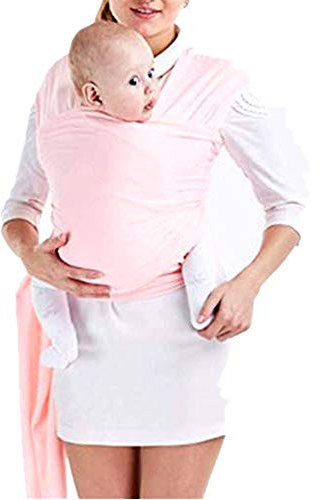 VOARGE Elastisches Babytragetuch für Neugeborene und Kleinkinder, Sling Tragetuch für Baby bis 16 KG, Rosa