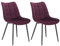 WOLTU Esszimmerstühle 2er Set, für Wohnzimmer Küche Esszimmer, Küchenstühle gepolstert mit Rückenlehne, Sitzfläche aus Samt, mit Metallbeinen, bis 150 kg belastbar, Bordeaux