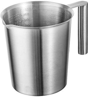 Pichet doseur en acier inoxydable de 1 l avec marquage en ml/oz pour mousser le lait, pot à cire multifonction, passe au lave-vaisselle