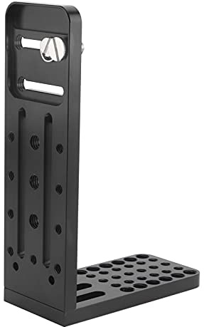 Placa de Soporte en L para Cámara DSLR de Liberación Rápida, Placa de Disparo Universal con Orificios 1/4 pulg. y 3/8 pulg., 20 kg