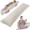 Totsy Baby Seitenschläferkissen mit Bezug Velvet 40 x 145 cm - Komfortkissen Schlafkissen Seitenschläfer Body Pillow Seitenschlafkissen Beige