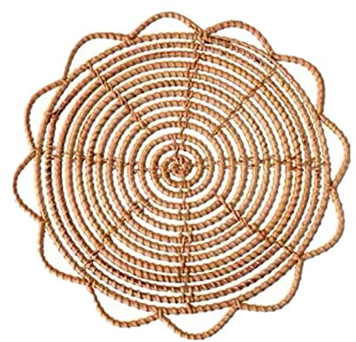 INIFLM 3 cestas tejidas para pared, cestas planas de mimbre, para colgar con pastos marinos, bandeja decorativa de yute para pared redonda bohemia para decoración del hogar